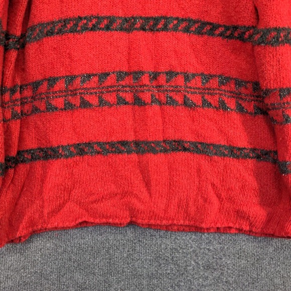 Marsh Landing Women's Tunic Knit Sweater Red Large Fair Isle Pattern Mock Neck - Picture 4 of 11